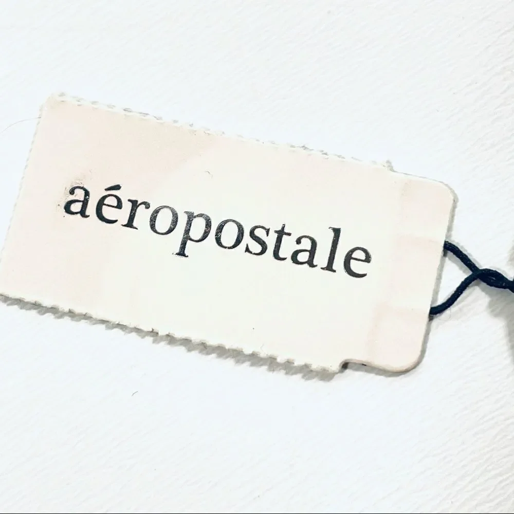 NWT Aeropostale Metallic Peace Sign White Keychain